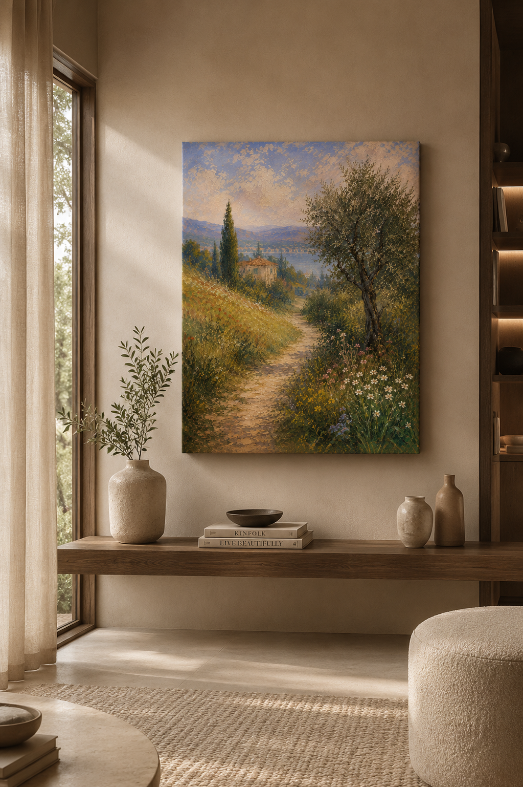 Golden Path Impressionist Canvas Print